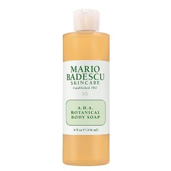 Mario Badescu AHA Botanical Body Wash Moisturizing, Clarifying and Gentle Exfoliating Body Wash for Brighter, Softer and Smoother Skin, Body Soap Infused with Glycolic Acid & Fruit Enzymes, 8 Fl Oz