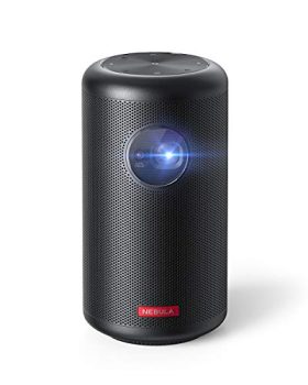 NEBULA by Anker Capsule Max, Mini Projector with WiFi and Bluetooth, Small Projector, 200 ANSI Lumen, Projector Portable, Native 720p HD, 8W Speaker, 100 Inch Picture, 4Hr Video Playtime, Home Theater