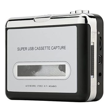 Reshow Cassette Player – Portable Tape Player Captures MP3 Audio Music via USB – Compatible with Laptops and Personal Computers – Convert Walkman Tape Cassettes to iPod Format