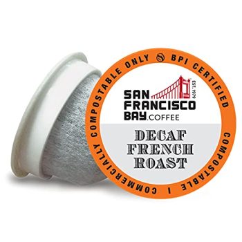 San Francisco Bay Compostable Coffee Pods - DECAF French Roast (120 Ct) K Cup Compatible including Keurig 2.0, Dark Roast, Swiss Water Processed