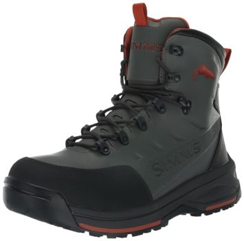 Simms Freestone Wading Boots for Men - Rugged Rubber Sole Fishing Shoes with Traction Control and Time-Tested Durability - Gunmetal - 13