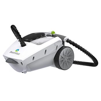 Steamfast SF-375 Deluxe Canister Steam Cleaner with 18 Accessories, Continuous Trigger, and Onboard Storage, White