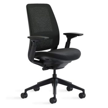 Steelcase Series 2 Office Chair - Ergonomic Work Chair with Wheels for Carpet - with Back Support, Weight-Activated Adjustment & Arm Support - Adjustable Rolling Chairs for Desk - Licorice