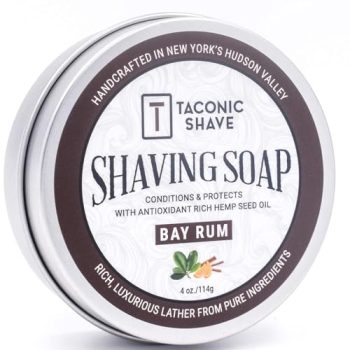 Taconic Shave Barbershop Quality Shaving Soap for Men with Anti-Oxidant Rich Seed Oils – Moisturizing Shaving Soap for All Skin Types (Bay Rum)