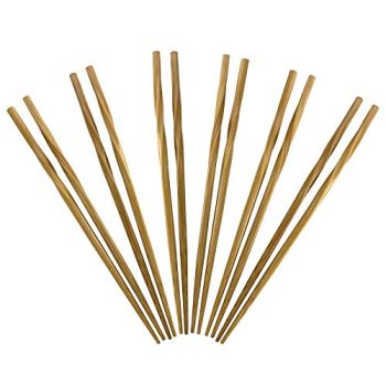 Totally Bamboo Twist Reusable Bamboo Chopsticks, Set of 5 Pair, 9.75" Long, Brown