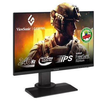 ViewSonic OMNI XG2431 24 Inch 1080p 0.5ms 240Hz Gaming Monitor with AMD FreeSync Premium, Advanced Ergonomics, Eye Care, HDMI and DisplayPort for Esports,Black