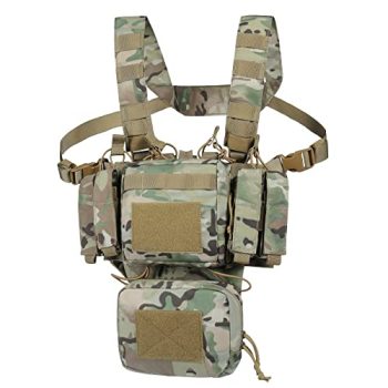 VISMIX Tactical Chest Rig, Adjustable & Detachable Chest Rig Molle Military Chest Bag Pack with Magazine Pouch