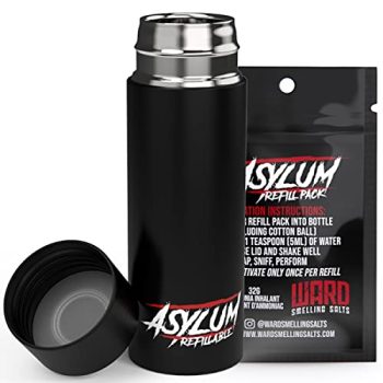 Ward Smelling Salts - Asylum Refillable - Lifetime Refillable Stainless Steel Smelling Salts Bottle and Refill Pack
