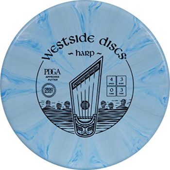 Westside Discs Origio Burst Harp Disc Golf Putter | Overstable Frisbee Golf Putt and Approach Disc | 170g Plus | Stamp Colors Will Vary (Blue)