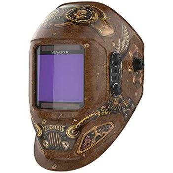YESWELDER Large Viewing Screen 3.93"X3.66" True Color Solar Power Auto Darkening Welding Helmet, 4 Arc Sensor, for TIG MIG Arc Weld Grinding Welder Mask LYG-17800F-ST