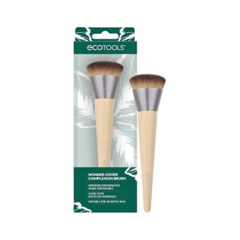 EcoTools Wonder Cover Complexion Makeup Brush, Dense Synthetic Bristles, For Liquid or Cream Foundation, Medium to Full Coverage, Eco-Friendly Makeup Brush, Vegan & Cruelty-Free, 1 Count