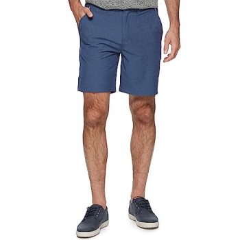 Flag & Anthem Any-Wear Hybrid Stretch Shorts for Men, Golf, Casual, Dress, 8-Inch Inseam, 34, Textured Slub Navy