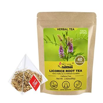 FullChea - Licorice Root Tea Bag, 40 Teabags, 2g/bag - Premium Licorice Root - Non-GMO - Naturally Caffeine-free Herbal Tea - Aid in Digestion & Promote Respiratory Health