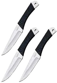 Gil Hibben Corded Grip Throwing Knives Triple Knife Set, Large