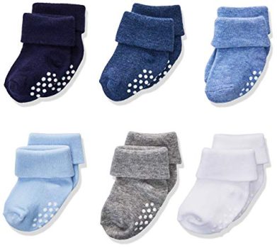 Jefferies Socks baby boys Non-skid Turn Cuff 6 Pair Pack Casual Sock, Boy Multi, 3-12 Months US