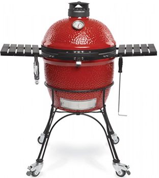 Kamado Joe KJ23RHC Classic Joe II 18-inch Charcoal Grill with Cart and Side Shelves, Blaze Red