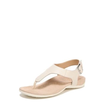 Vionic Terra Women's Adjustable Toe-Post Orthotic Sandals Cream - 9 Wide