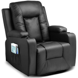 COMHOMA Leather Recliner Chair with Heated Massage Ergonomic Lounge
