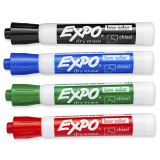 EXPO Chisel Tip Dry Erase Markers, Assorted Colors (4-Pack)